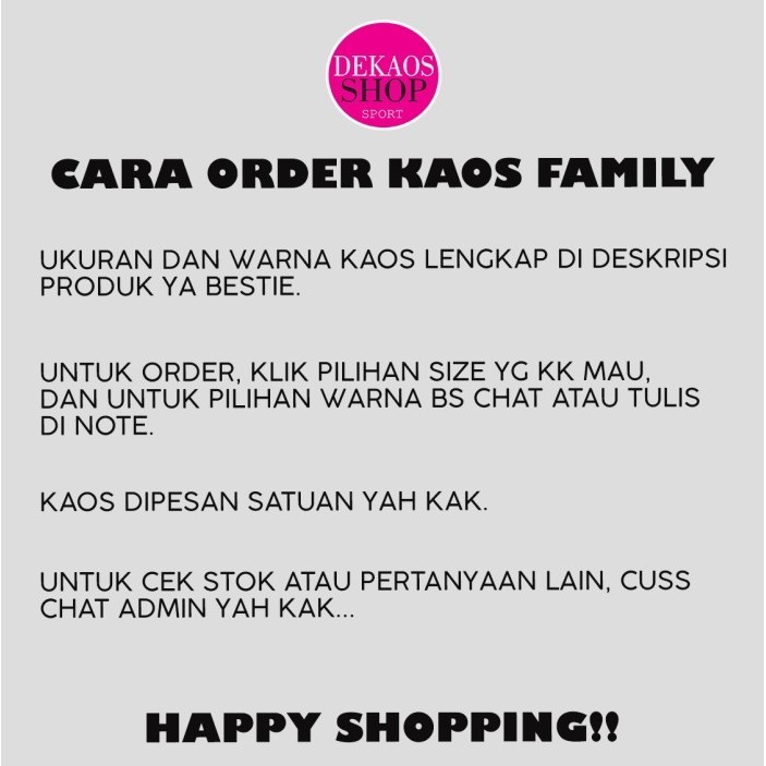 KAOS COUPLE KELUARGA / KAOS FAMILY / BAJU COUPLE KELUARGA DEKAOS 2909 - Hitam, 3 ANAK