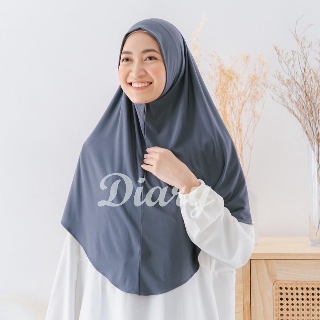 Hijab Khimar Jersey Non Pad Jumbo XL / Kerudung Instan Malay