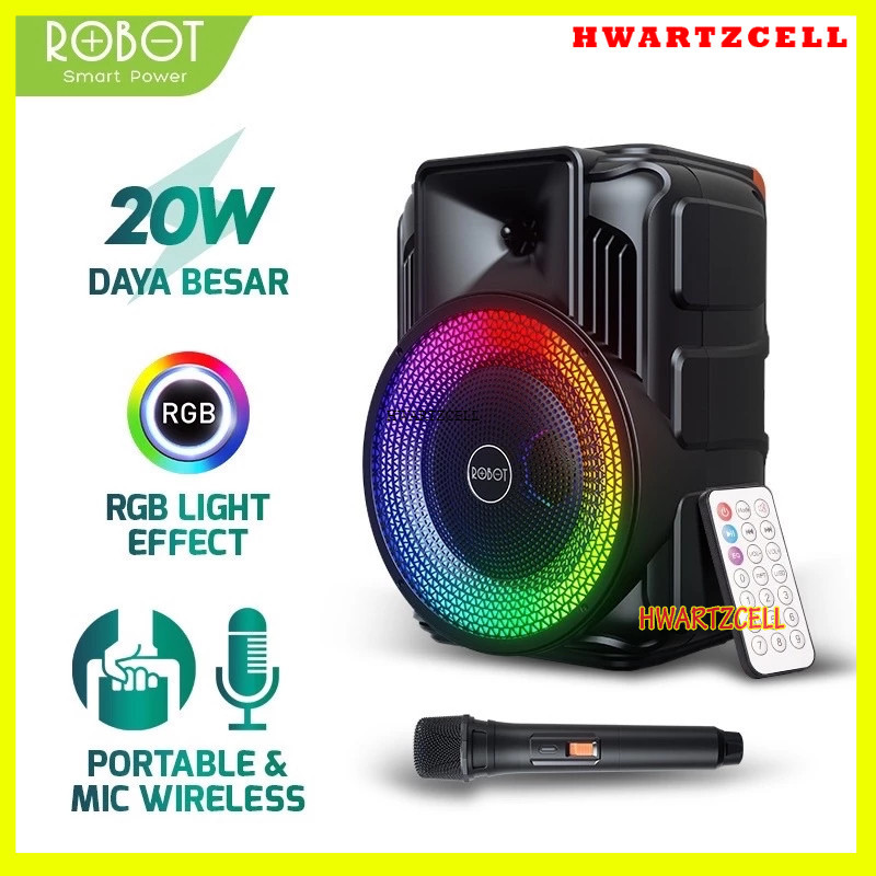 [HWARTZ] ROBOT RB500 SALON SOUND SPEKER Speaker Bluetooth Karaoke 5.0 Audio Wireless Super Bass Port