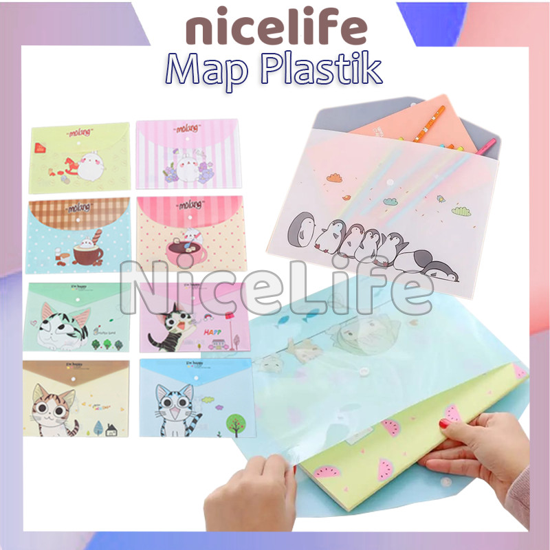 

Document Bag / Map Kancing A4 motif Animals / Folder A4 Cute Motif / Map File Lucu Map Kancing A4 Kartun