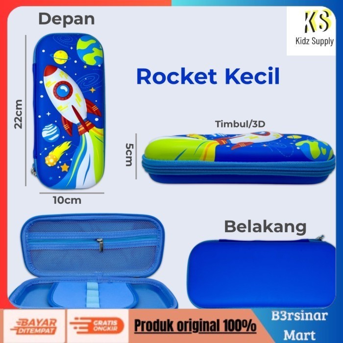 

[[KUALITAS TERBAIK]] Tempat Kotak pensil hardcase smiggle anak laki karakter timbul 3D Rocket kecil COD