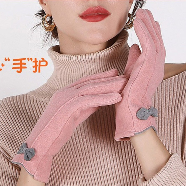 [ RedPink ] Gloves Sarung Tangan Import Wanita Motoran Outdoor Winter Anti Licin Layar Sentuh Touch