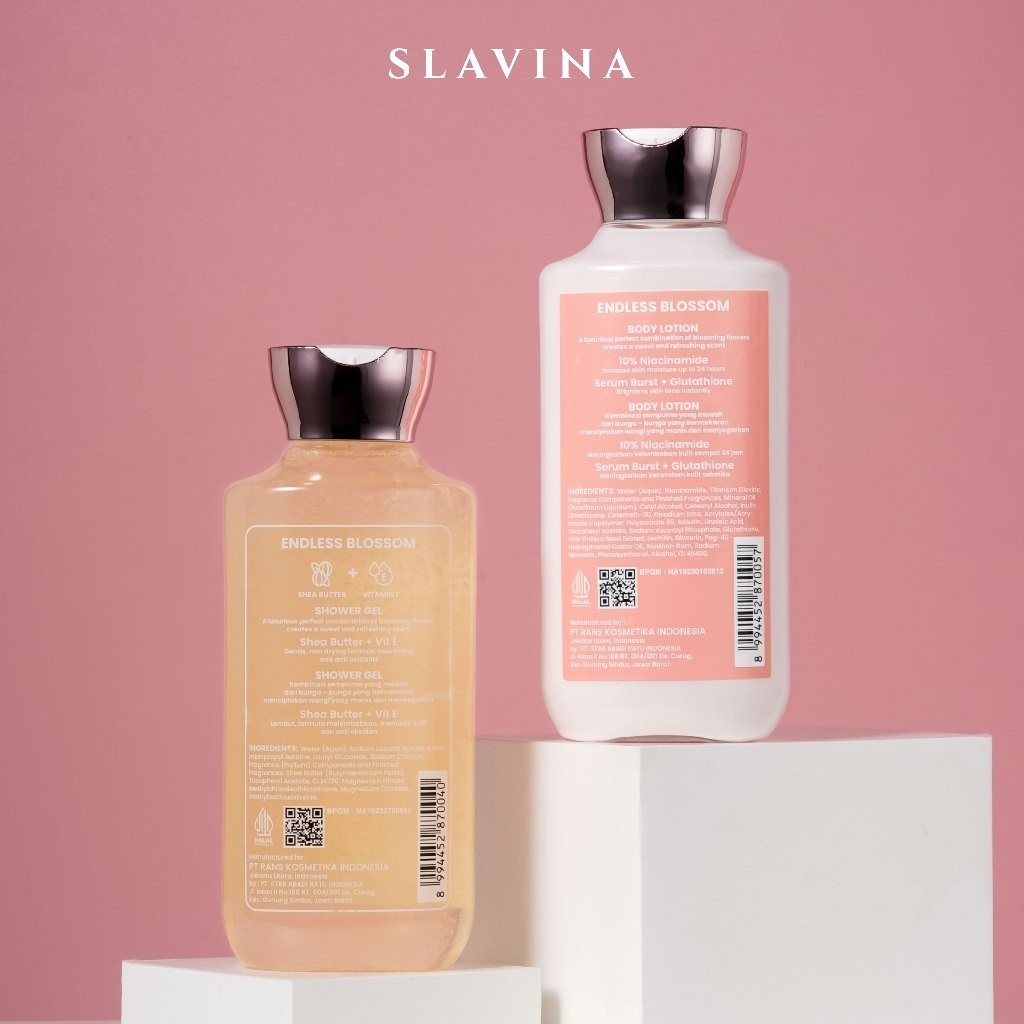 SLAVINA Endless BlossomShower Gel-Sabun Mandi Parfum Nagita Slavina Body Wash Wangi Tahan Lama 350ml