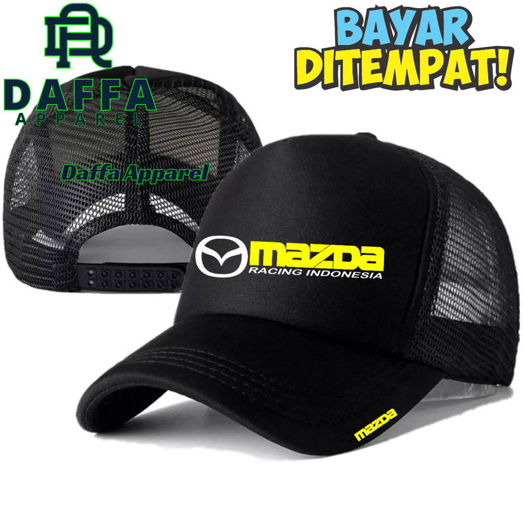 Daffa Apparel Topi Trucker MAZDA - Topi Distro MAZDA Logo - Topi MAZDA Premium - Topi Pria Dewasa - 