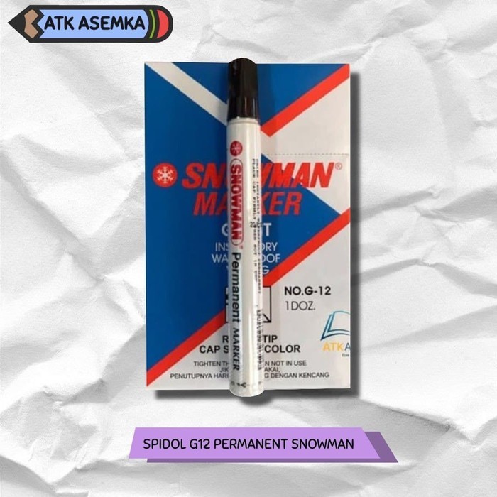 

SPIDOL G12 PERMANENT SNOWMAN HITAM G 12 / Marker Permanen Atk
