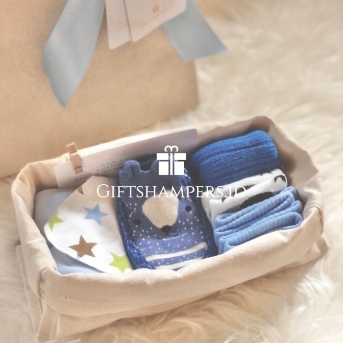 

(NEW) -Hampers Bayi Perempuan Laki Laki Kado Lahiran Baby Girl Boy Gift Set - Tote Blue Set