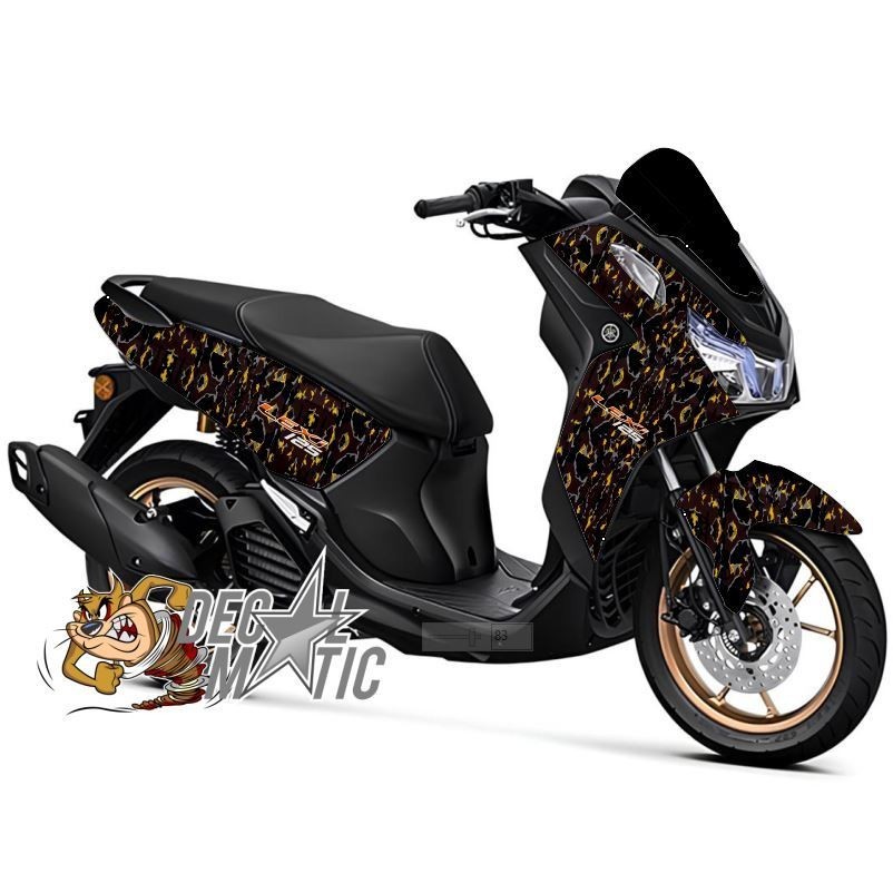 Stiker Lexi 155 Full Body Decal Full Body  Lexi 155 New - Lexi Old 125 - Doreng Hitam Coklat