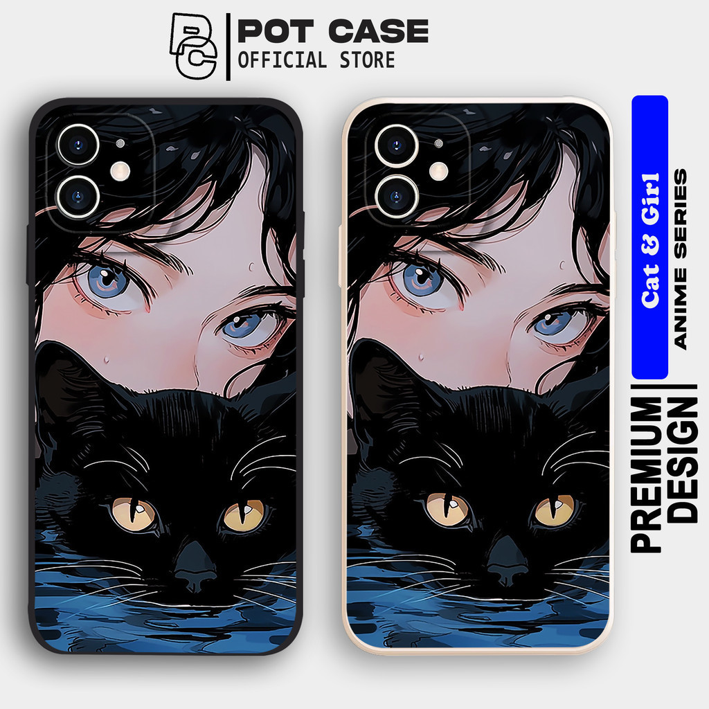 Case Oppo A5S A74 A57 A16 A16K A76 A17 A12 A3S A17K A53 RENO 5 F1S F11 PO407 Cat & Girl Softcase Sof