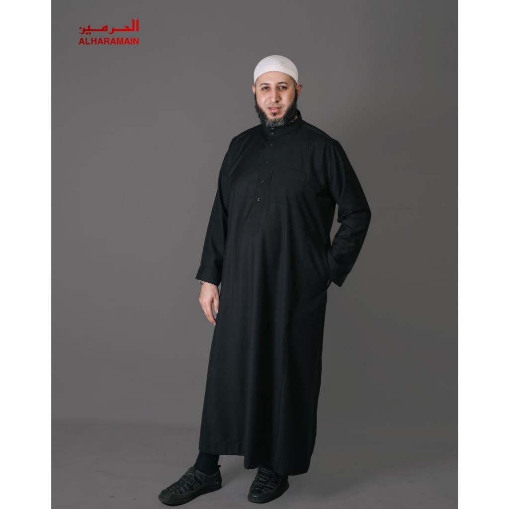 jubah terbaru AL Haramain Jubah / Gamis Pria Dewasa Viet Premium Wol (09) | Hitam | Putih non manset