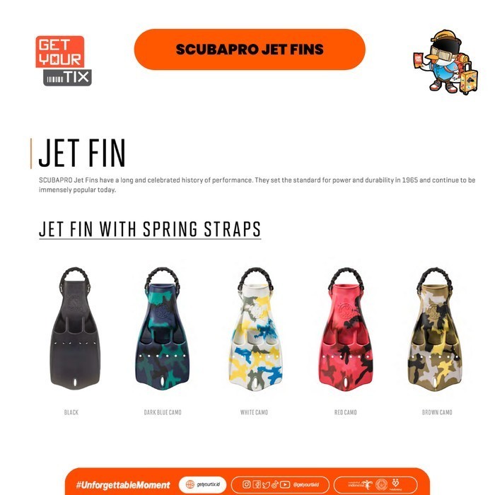 Scubapro Jet Fin Fins Scuba Diving - Kaki Katak Selam