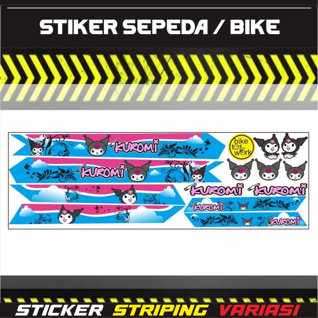 STIKER SEPEDAH ANAK / STIKER KARTUN / STRIPING SEPEDAH VARIASI POLET SEPEDAH