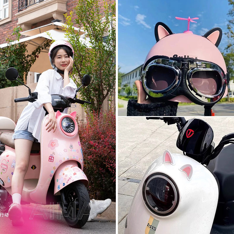 POPO✨Dekorasi helm/Telinga Aksesori Helm Telinga Kucing/dekorasi mobil listrik sepeda motor/Mobil Li