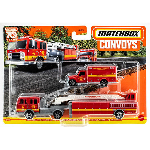 Matchbox Convoy MBX Megatron Firetruck & International Ambulance