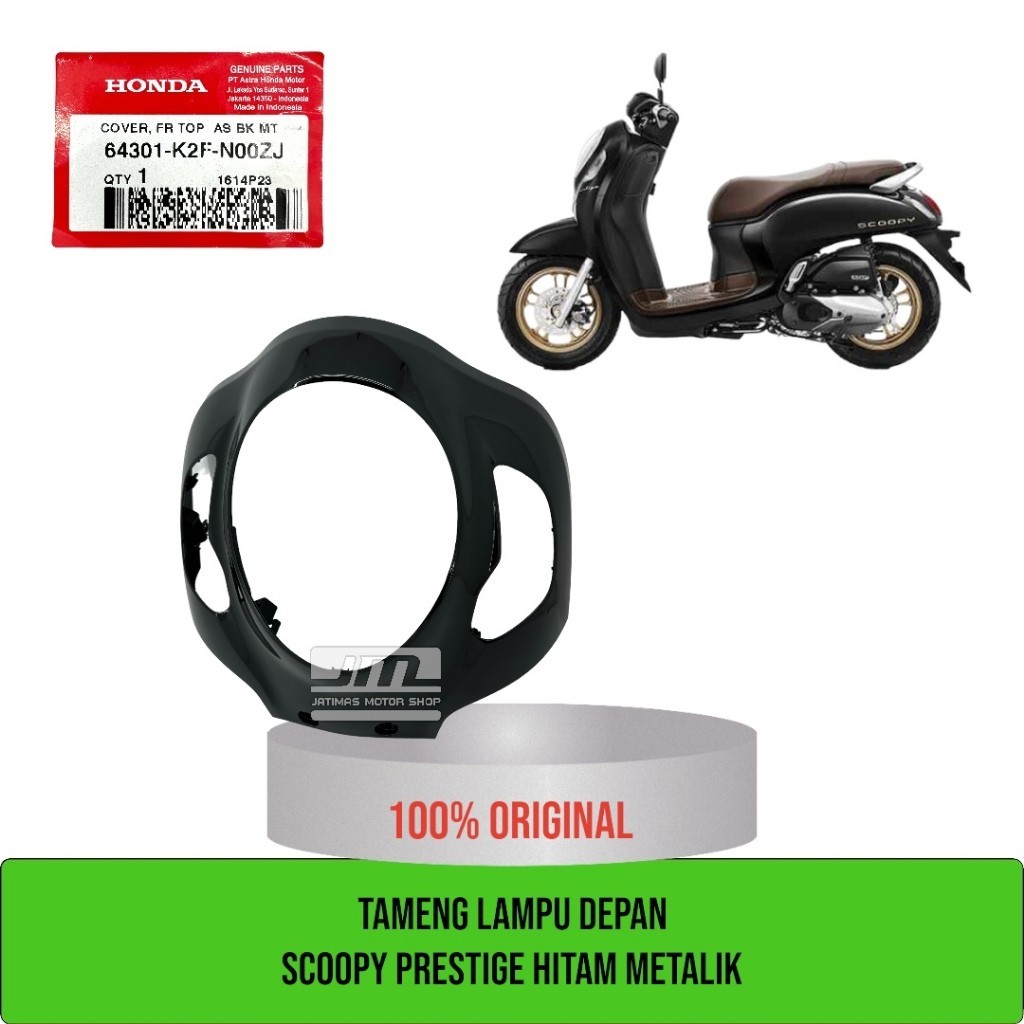 Cover tameng lampu depan scoopy prestige hitam metalik 64301-K2F-N00ZJ