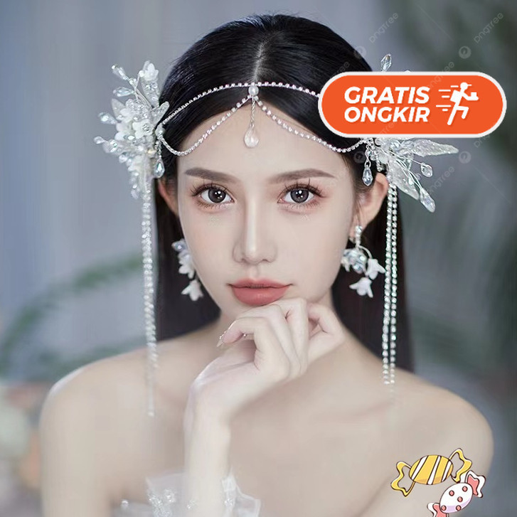 Terlaris ~YADORNOS Jepit Rambut Bunga Hiasan Kepala Dekoratif Putih Pengantin Pernikahan untuk Rambu