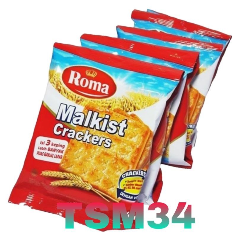 

Roma malkist sweet crackers 21g isi 10pcs isi 1renceng