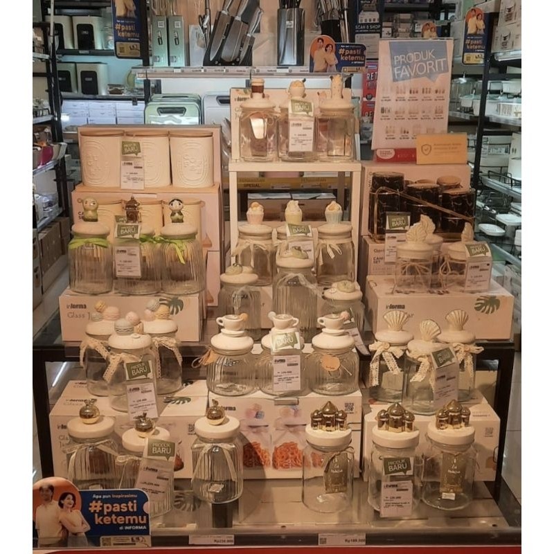 Informa Toples Macaroon set of 3 pcs / Toples kue lebaran/Toples shabby /Toples lebaran / Toples kac