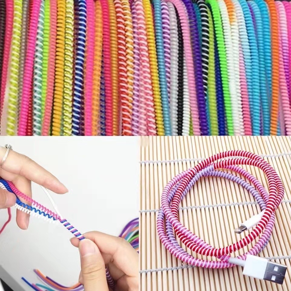 PELINDUNG KABEL SPIRAL LASER HOLOGRAM CABLE PROTECTOR IPHONE OPPO SAMSUNG XIAOMI POCO VIVO Data line