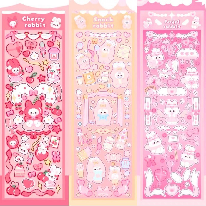 

Sticker Galicici Hologram Deco Journal RABBIT EDITION Stiker Kelinci Glitter Decorative