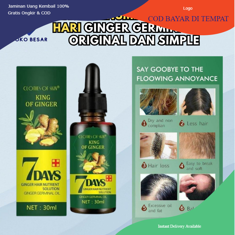 NEW FOREMULA OBAT PENUMBUH RAMBUT BOTAK SERUM PENUMBUH RAMBUT KEPALA Ginger Germinal Oil 7 Days Clot