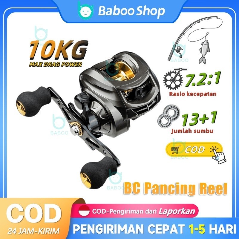 Rell Pancing Bc 7.2: 1 Reel Pancing 12BB Max Drag 8KG Real Pancing Bc Casting Baitcasting Murah AK20