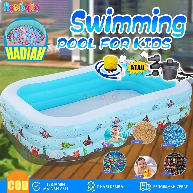 3Ring Kolam renang anak bak renang anak murah kolam karet/Kolam Renang Tiup Balon Renang Anak-anak /