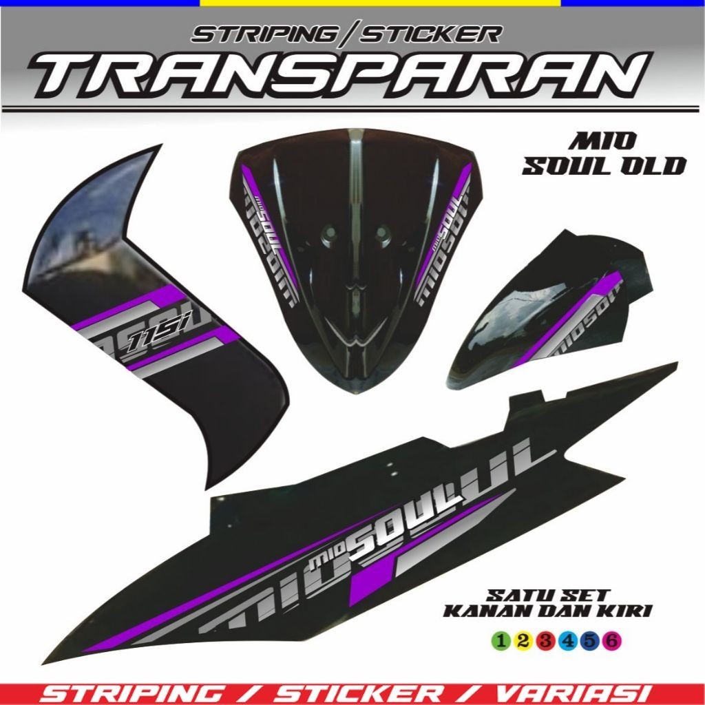 STRIPPING MIO SOUL TRANSPARAN UV CLEAR SIMPEL YAMAHA MIO SOUL KARBU VIETNAM VARIASI SIMPLE