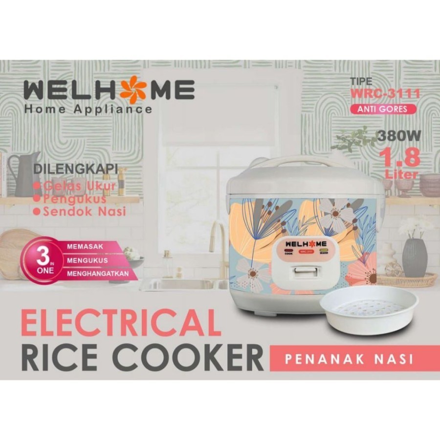 RICE COOKER WELHOME 3111 | Rice Cooker Kapasitas 1,8L Welhome 3111