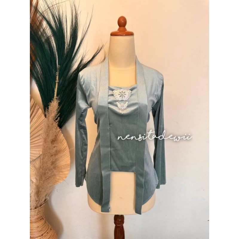 Atasan Kebaya Bludru Kutubaru - rna Hijau rdah