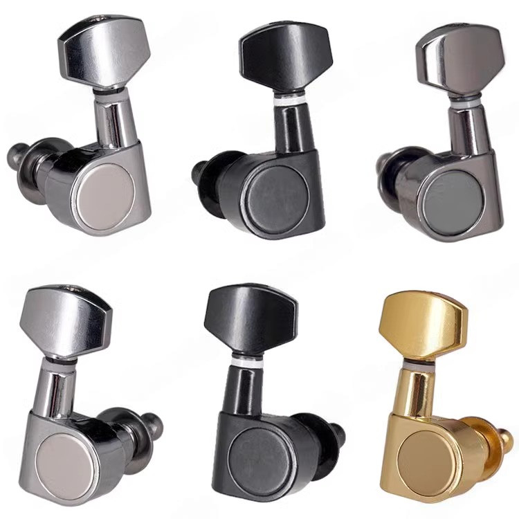 Knob Senar Gitar Listrik Tertutup Penuh, Knob Senar Gitar Folk Kayu, Pengoreksi Senar Gitar Tanpa Se