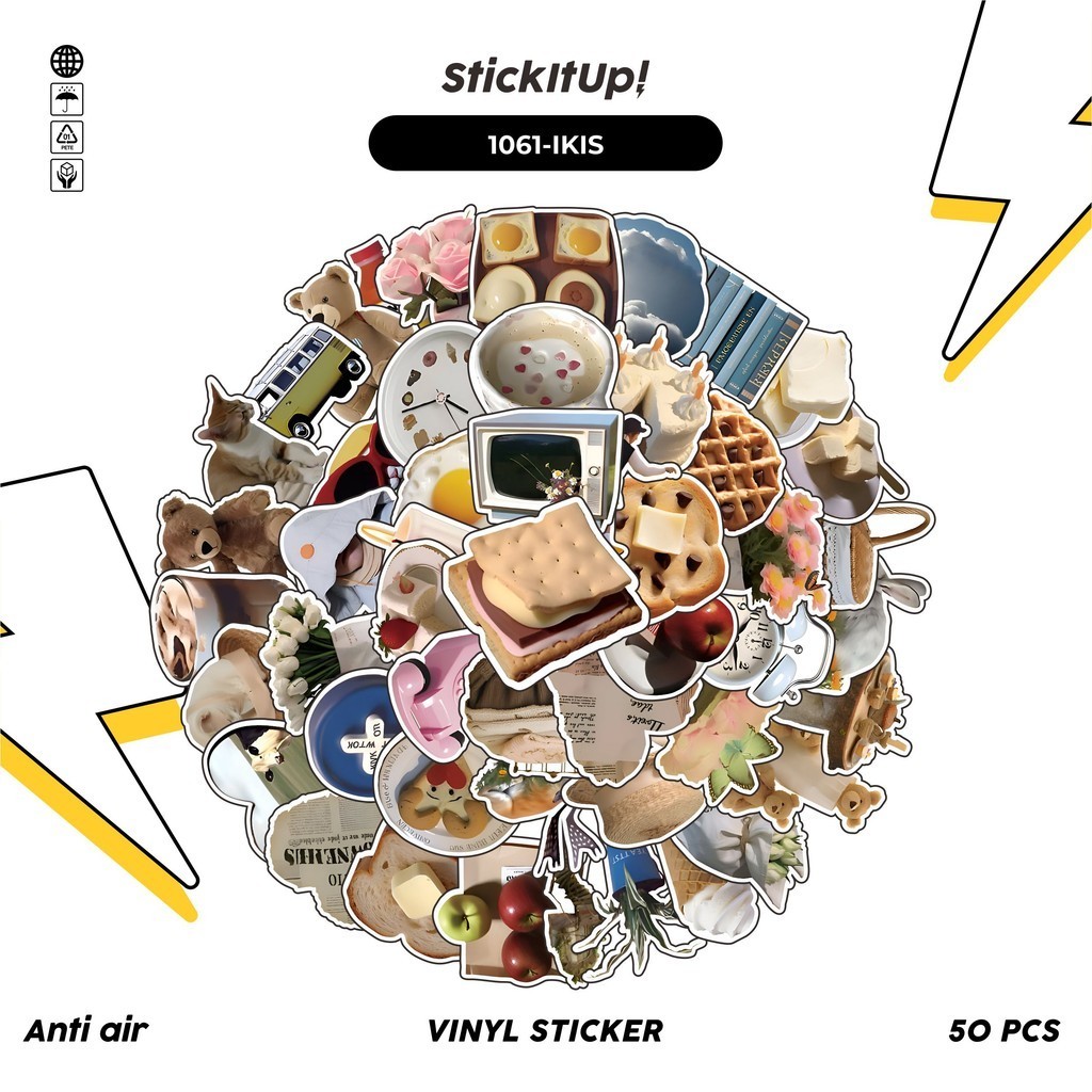 

COD✨ 100 Pcs Stiker Pack INS Korea Ikea Lucu Aesthetic Vynil Waterproof untuk Freebies Sticker Buku Journal Casing HP Laptop