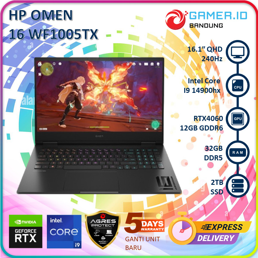 HP OMEN 16 WF1005TX I9 14900HX RTX4080 32GB 2TB 16.1" QHD 240HZ
