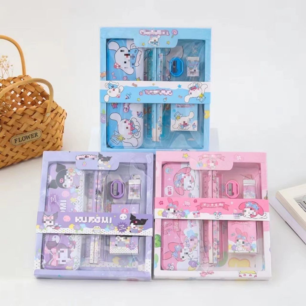

SMM Paket Alat Tulis Set 7 in 1 Set Stationery 7in1 Karakter Kartun Alat Tulis Anak Sekolah Penghapus Pengaris Kotak Pensil Penggaris Crayon