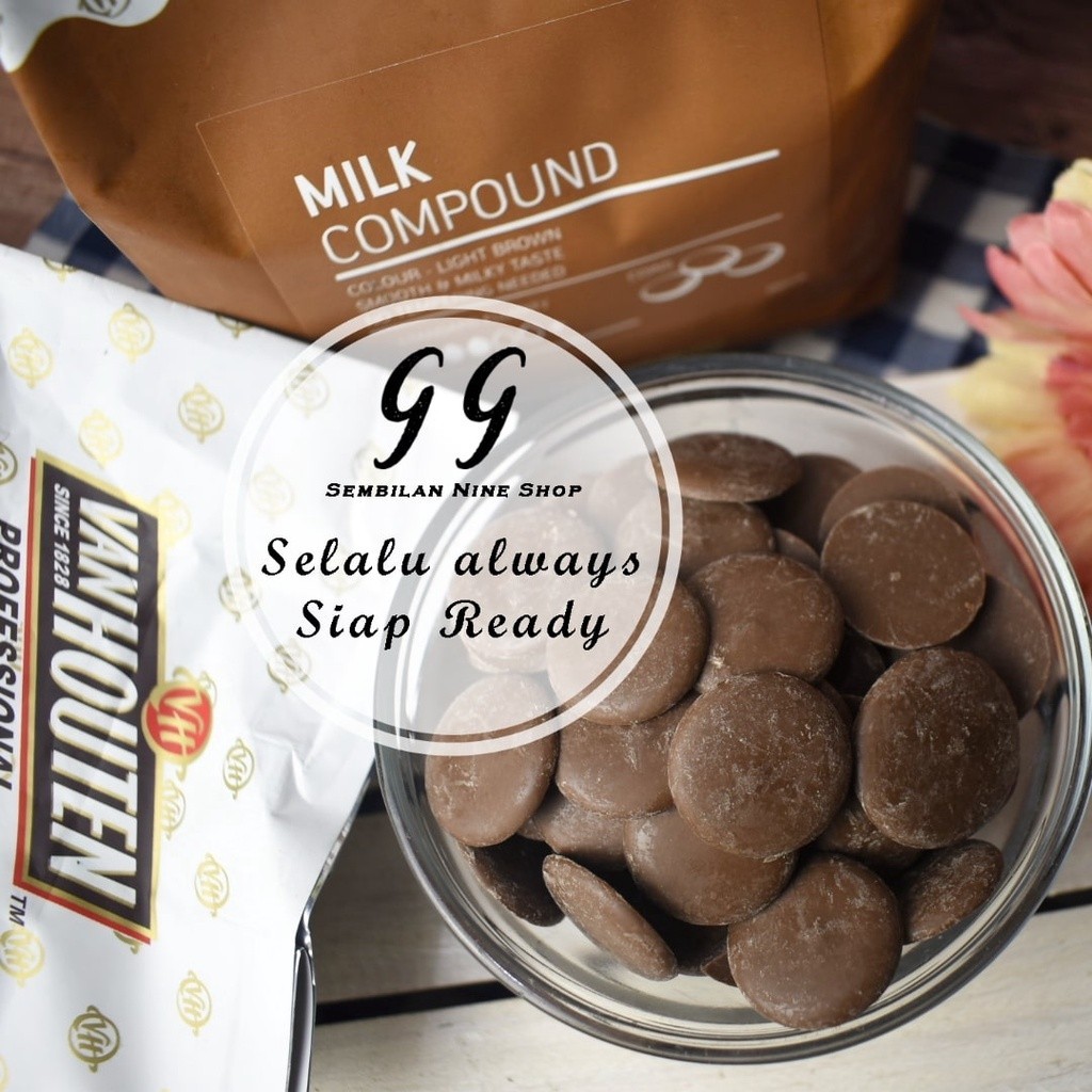 

Van Houten 250 Gram MILK COINS Compound Professional Chocolate Susu Cokelat Koin Coklat Coin