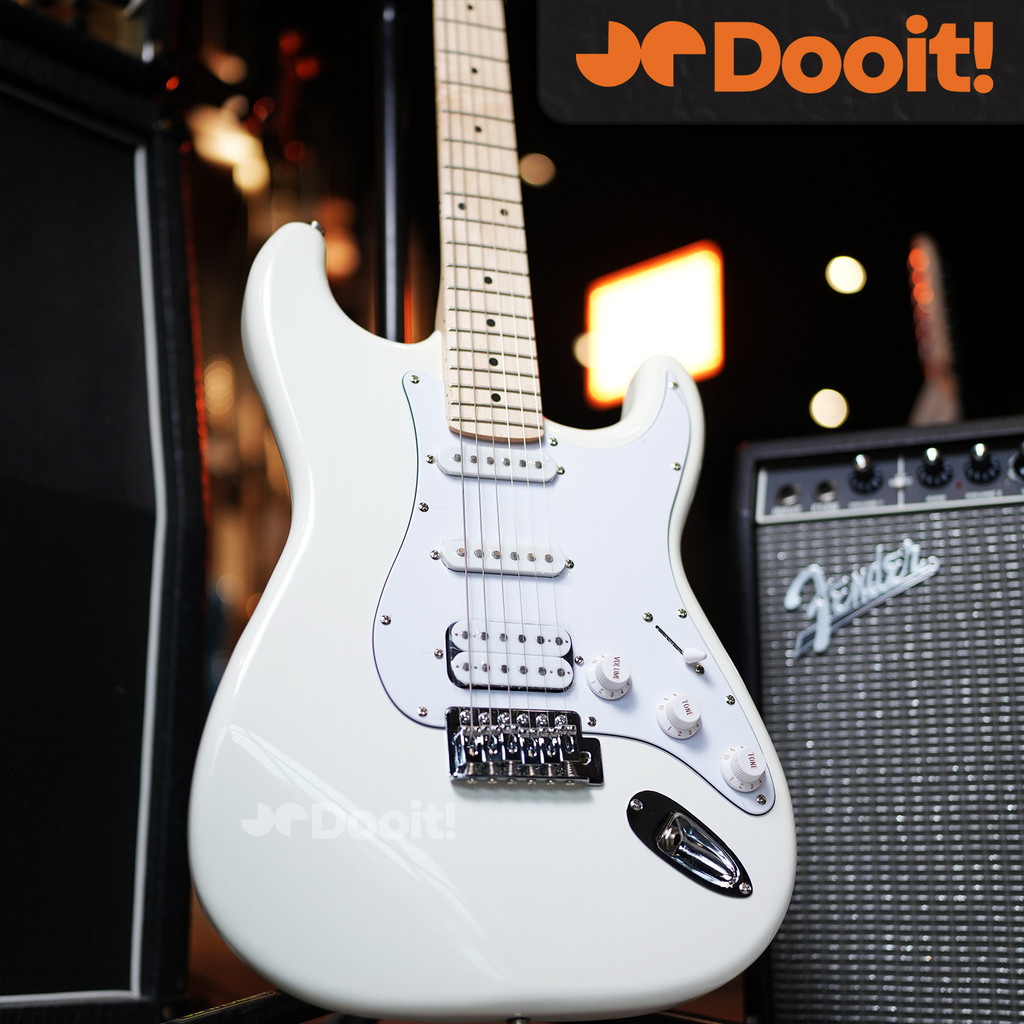 Aria Pro Ariapro II STG004 STG 004 M HSS Gitar Elektrik MAPLE Split Coil Push Pull - WHITE