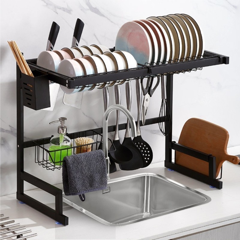 Rak piring wastafel / Rak Piring Dapur Wastafel Hitam 65 cm / Rak dapur rak piring wastafel / Rak wa
