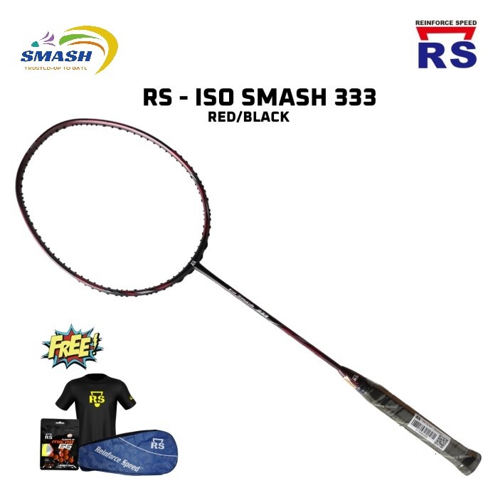 Raket Badminton Reinforce Speed Iso Smash 333 Red Black