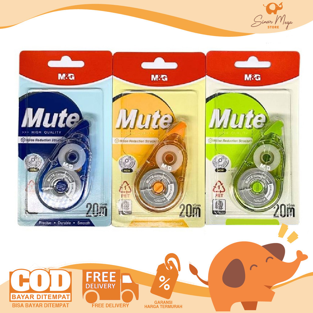 

M&G Correction Tape 20M x 5mm Durable/Effortless/Mute - Pita Koreksi SATUAN Murah