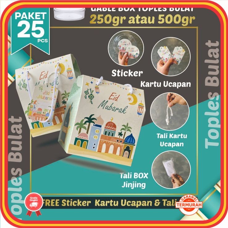 

Hampers Murah Anniversary Wedding Keren Unik Lucu / 25pcs Gable Box Lebaran Tali jinjing/ Box Hampers Kue Kering Idul Fitri Toples Bulat / WHITE PINK (Paket 25pcs)