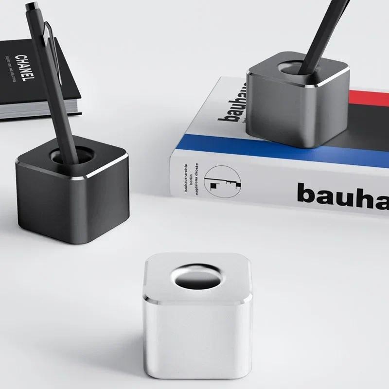 Aluminum Pen Holder with Non-slip Pad for Pencil Shaver Razor Toothbrush Bathroom Organizador Escrit