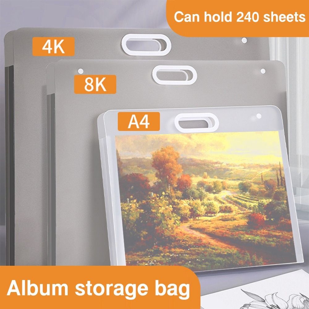 

Portable File Folder Simple 4K/8K/16K Waterproof Picture Album A2/A3/A4 4K/8K/16K Paper Organizer Student Gift