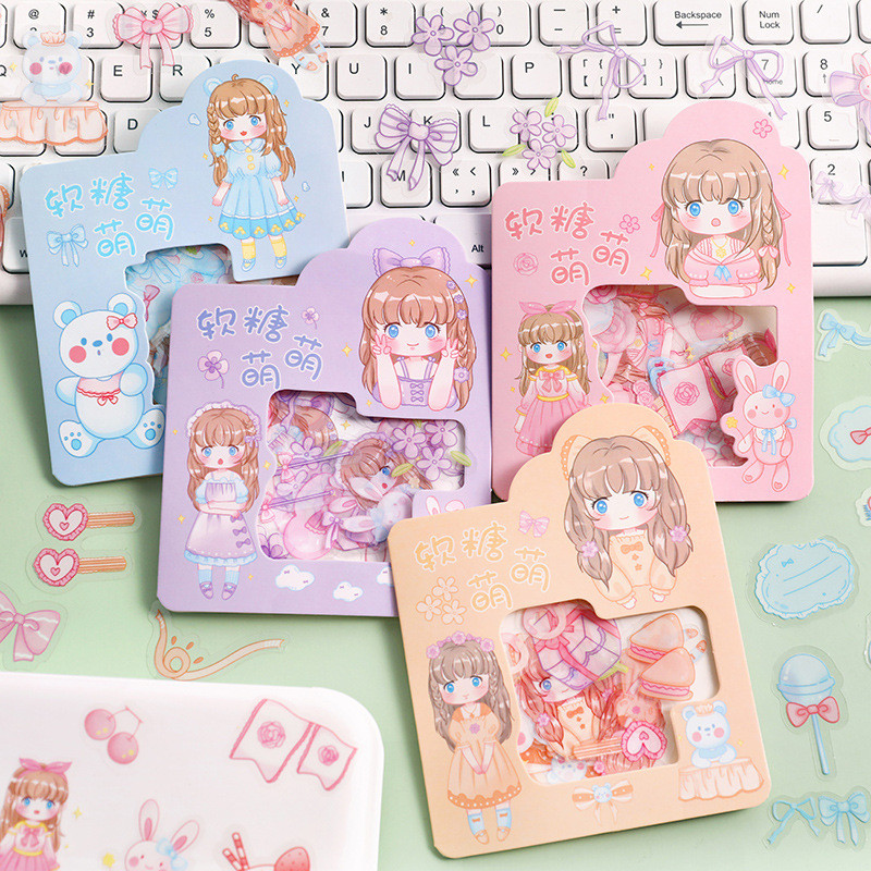 

45 pcs Stickers /pack Cute Cartoon Handbook Decoration Material Journal Stickers