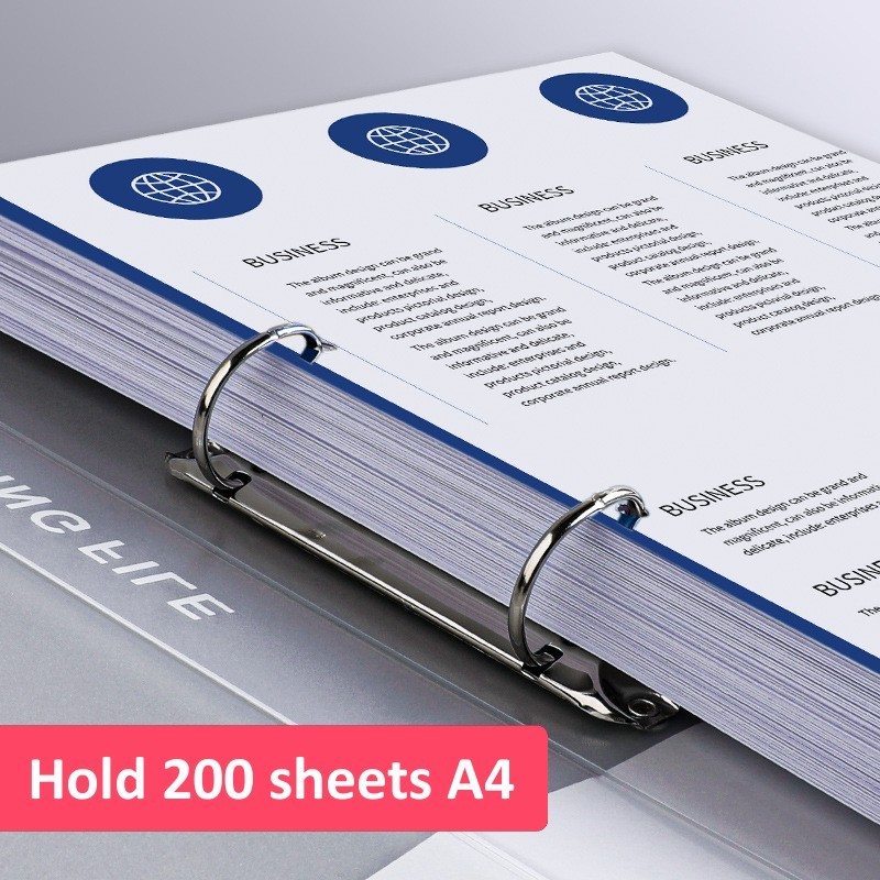 

A4 Binder Folder 2-ring File Binder File Folder Cover Office Document Organizer Can Hold 200 Sheets Test Paper Desk Organizer