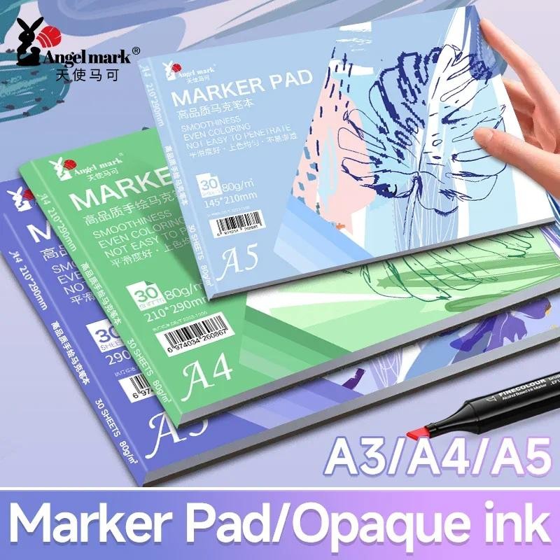 

Angelmark A3/A4/A5 Marker Pad 80gsm 30 Sheets Sketch Drawing Notepad Painting Books for Hand-Painting Book for Art Supplies