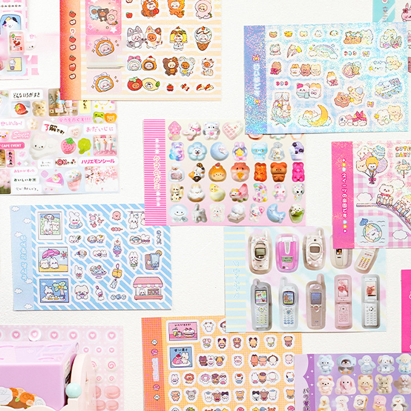 

Mr. Paper, 72 Sheets/book, Cute Cartoon Animal Pattern Instagram Style Stickers, Scrapbook Diary Decoration Stationery Stickers