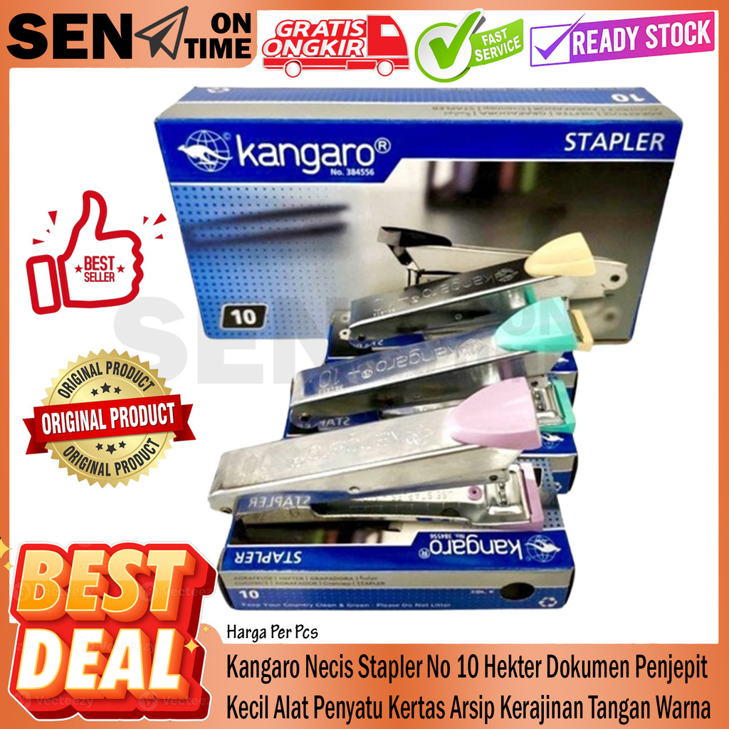 

Kangaro Necis Stapler No 10 Hekter Dokumen Penjepit Kecil Alat Penyatu Kertas Arsip Kerajinan Tangan Ringkas Terstuktur Warna Hijau Tosca Ungu Cream Jepretan Penyambung Pengikat Tulis Sekolah Color Green Purple Kantor ADL Rumah Toko Multifungsi