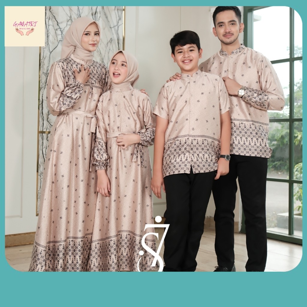 Sarimbit Keluarga Terbaru Pakaian Set Keluarga Lebaran Couple Dress Pesta Bahan Silk AFRA SERIES
