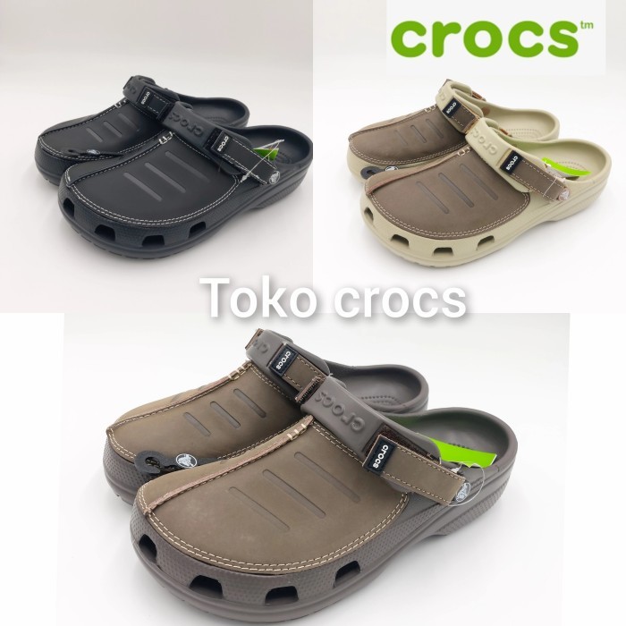 [[NEW COLLECTION]] Sandal Pria Crocs Yukon mesa Original/CROCS/CROCS YUKON/SANDAL CROCS - Hitam, 43