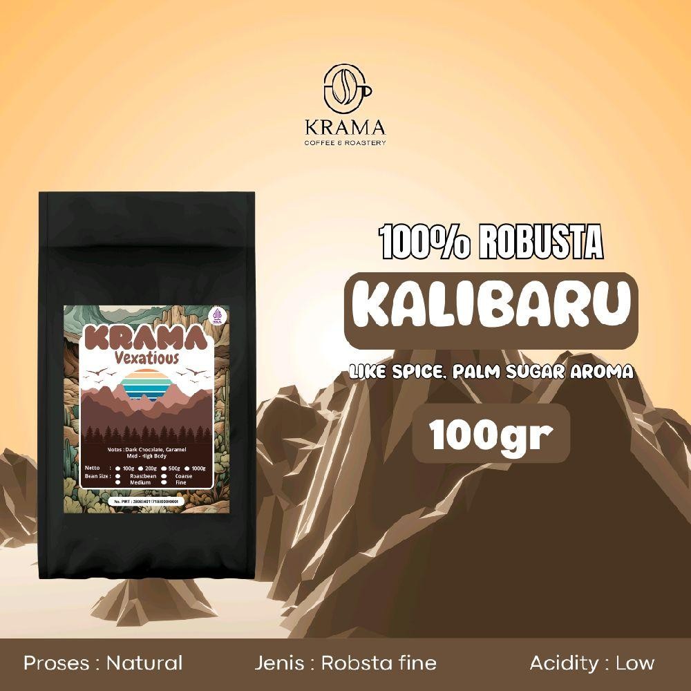 

krama coffee Kopi Robusta vexatious 100gram Natural Bubuk