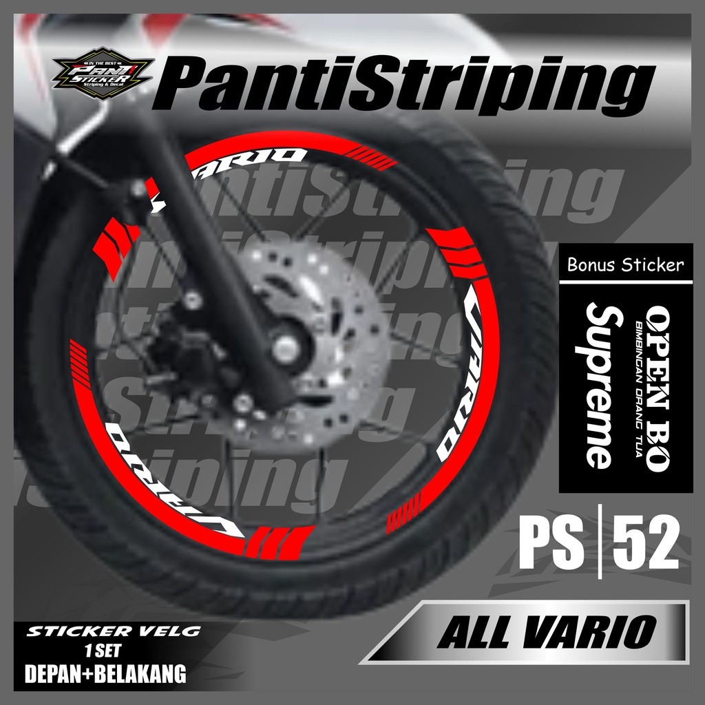 Sticker Velg - Cutting Velg Sticker Cutting Velg Motor Vario 110 Vario 125 15 new LED Vario karbu